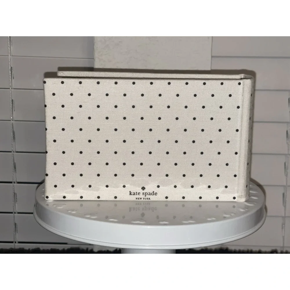 Kate Spade White Small Album Big Picture 4 x 6 Photo Album Black Polka Dots